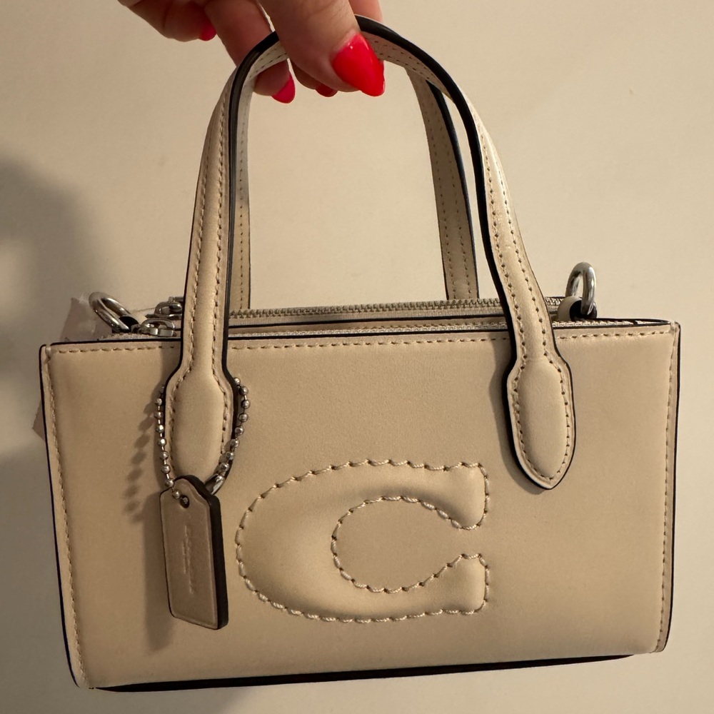 NWT- COACH - Nina Mini Tote Bag w/ detachable crossbody strap - Chalk color